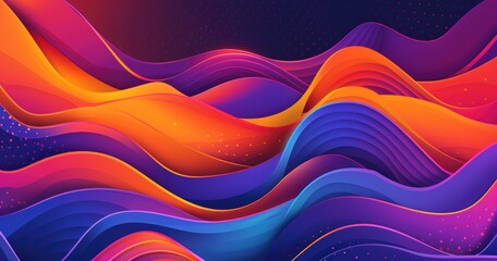Fototapeta premium A vibrant abstract wave pattern with flowing colors and smooth gradients.