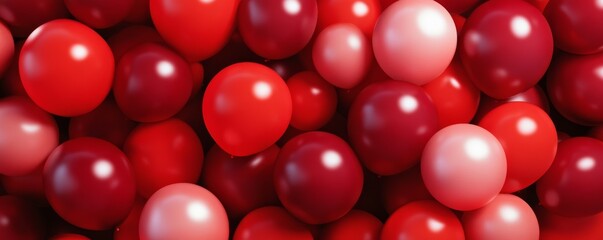 Red and Maroon Balloons form a Multicolored abstract background. .