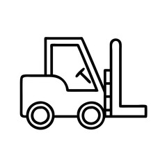 forklift icon, labor Day line art, labor day icon - simple black line art icon of forklift, symbolizing labor day celebrations. labor day vector art.