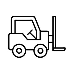 forklift icon, labor Day line art, labor day icon - simple black line art icon of forklift, symbolizing labor day celebrations. labor day vector art.