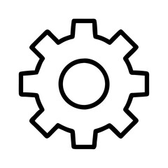 gear icon, labor Day line art, labor day icon - simple black line art icon of gear, symbolizing labor day celebrations. labor day vector art.