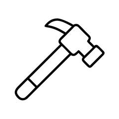 hammer icon, labor Day line art, labor day icon - simple black line art icon of hammer, symbolizing labor day celebrations. labor day vector art.