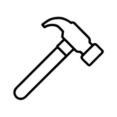 hammer icon, labor Day line art, labor day icon - simple black line art icon of hammer, symbolizing labor day celebrations. labor day vector art.