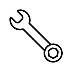 mechanic s wrench icon, labor Day line art, labor day icon - simple black line art icon of mechanic s wrench, symbolizing labor day celebrations. labor day vector art.