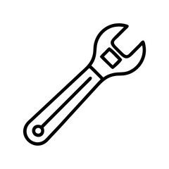 mechanic s wrench icon, labor Day line art, labor day icon - simple black line art icon of mechanic s wrench, symbolizing labor day celebrations. labor day vector art.