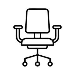 office chair icon, labor Day line art, labor day icon - simple black line art icon of office chair, symbolizing labor day celebrations. labor day vector art.