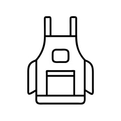 worker s apron icon, labor Day line art, labor day icon - simple black line art icon of worker s apron, symbolizing labor day celebrations. labor day vector art.