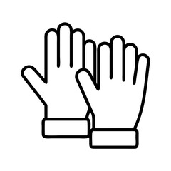 worker s glove icon, labor Day line art, labor day icon - simple black line art icon of worker s glove, symbolizing labor day celebrations. labor day vector art.