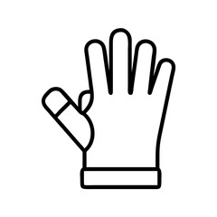 worker s glove icon, labor Day line art, labor day icon - simple black line art icon of worker s glove, symbolizing labor day celebrations. labor day vector art.
