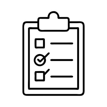 recommend clip art: clipboard with checklist icon, labor Day line art, labor day icon - simple black line art icon of clipboard with checklist, symbolizing labor day celebrations. labor day vector art.