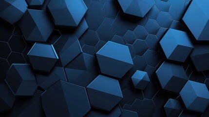Abstract geometric design featuring hexagonal shapes in shades of blue.