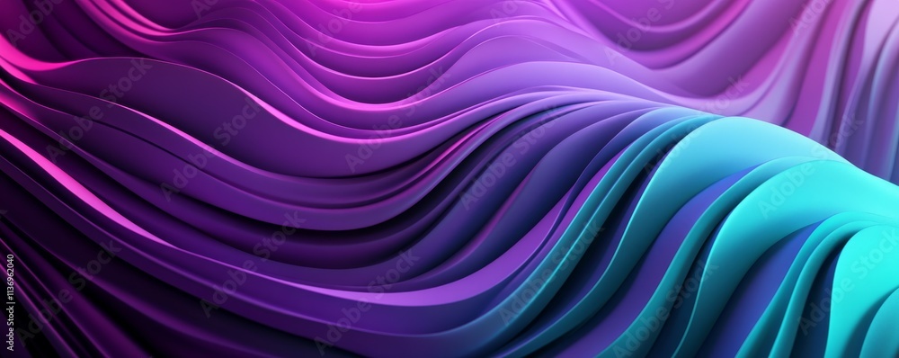 Poster purple and turquoise tech background with a geometric structure. clean, stepped design with extruded