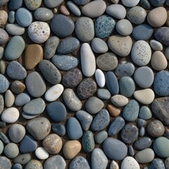 Multicolored polished sea pebbles