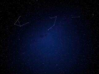 Dark night sky filled with sparkling stars on a black background, constellation, night time, beauty