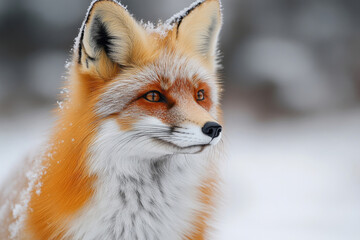 Fototapeta premium Red Fox in Winter Snow