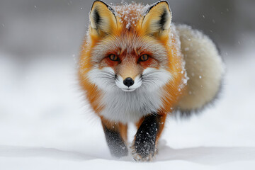 Fototapeta premium Red Fox in Winter Snow