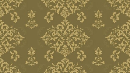 Intricate swirling design featuring floral motifs and intricate patterns in a seamless Damask wallpaper, textile, Damask, seamless