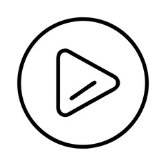 play button icon, video games day line art, video games icon - simple black line art icon of play button, for video games day celebrations. games day vector art.