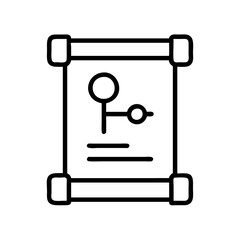 Obraz premium quest scroll icon, video games day line art, video games icon - simple black line art icon of quest scroll, for video games day celebrations. games day vector art.