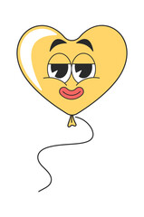 Cute balloon heart shape character