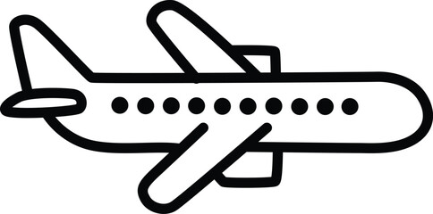Simple plane icon design for apps symbolizing transportation and aviation