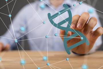 medical on hospital background, medical technology network concept
