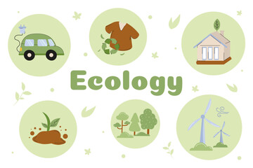 Fototapeta premium Concepts of ecology illustrating sustainable practices for a greener future
