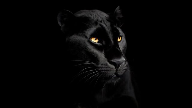 black panther on a black background