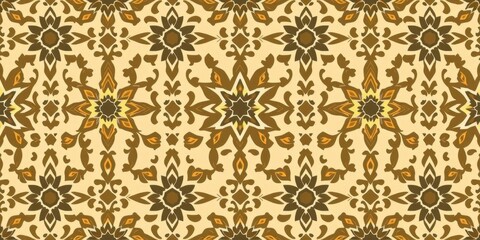 Flat outline Moroccan seamless pattern with geometric shapes and intricate detailing, design elements, decoration, seamless