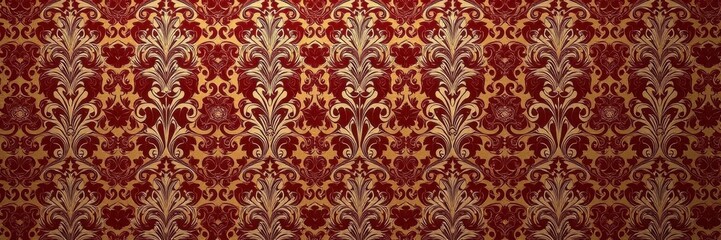 Intricate and elegant seamless damask wallpaper design for luxury decor, textile, background