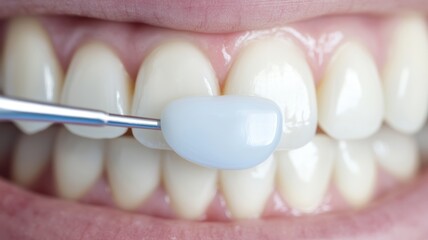 Dental procedure demonstration dentist office medical content clinical environment close-up view oral health concept