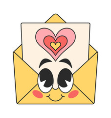 Groovy romantic greeting card envelop