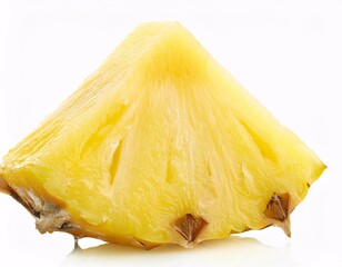 Pineapple slice isolated on white background with full depth of field.