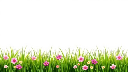 Vector seamless grass border, perfect for spring and nature themed designs, pattern, isolated, design