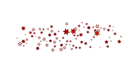 Red Stars Scattered on White Background