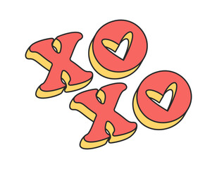 Xo-xo exclamation comic phrase design