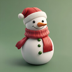 Christmas Snowman Logo Icon Illustration Cartoon Style Claymation Style 