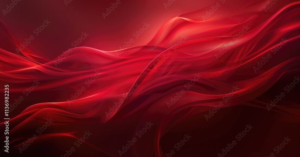Poster abstract red waves create a dynamic, flowing visual effect, suitable for backgrounds or designs.