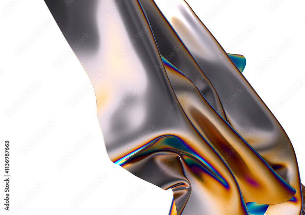 Aufkleber 3d render abstract background. colorful twisted shapes in motion. computer generated digital art for