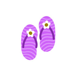 Purple flip flops with wave pattern