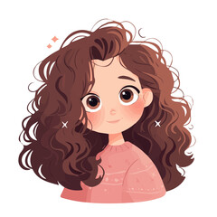 She_has_Beach_Waves_hairstyle_Flat_2D_cute_little_girl