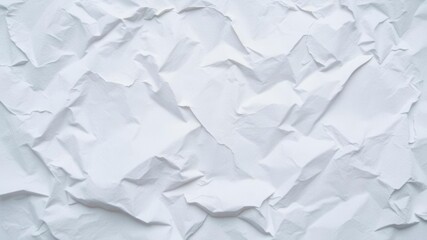 Fototapeta premium Close-up shot of a wrinkled white paper texture background, pattern, crumpled, white