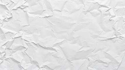 Obraz premium Crumpled white paper with visible creases and wrinkles, messy, abstract