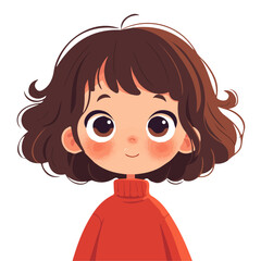 She_has_Curly_Bob_hairstyle_Flat_2D_cute_little_girl