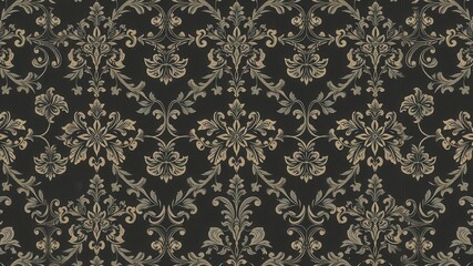 Fototapeta premium Luxurious charcoal floral wallpaper with intricate design and textured finish, wallpaper, high-end, stylish