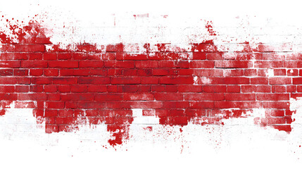 Red and Yellow Painted Brick Wall with Rustic Texture design