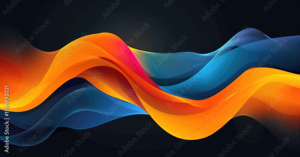 Leinwandbilder abstract waves of vibrant colors in a smooth gradient, creating a dynamic visual flow.
