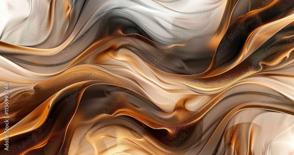 Poster abstract swirling patterns in warm tones create a dynamic and fluid visual experience.