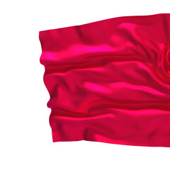 A wave of vibrant pink fabric flowing and swirling