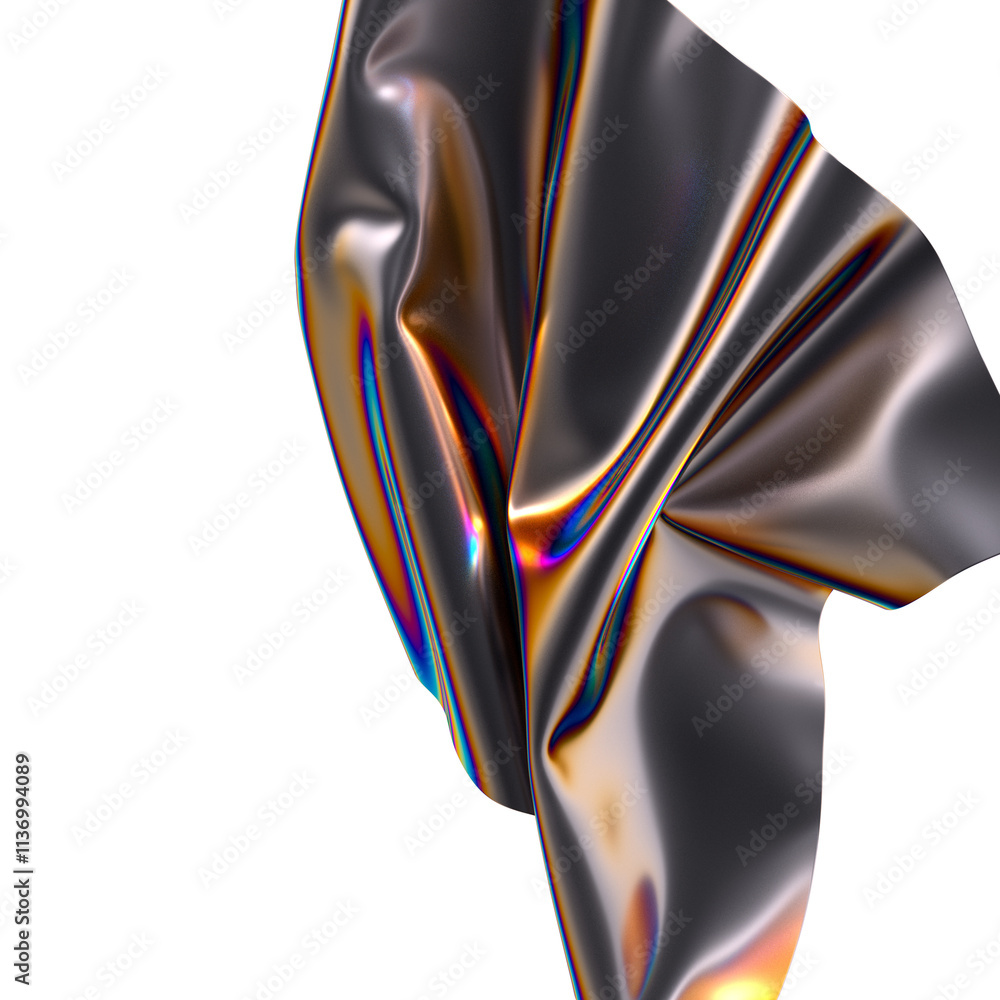 Aufkleber 3D render abstract background. Colorful twisted shapes in motion. Computer generated digital art for poster, flyer, banner